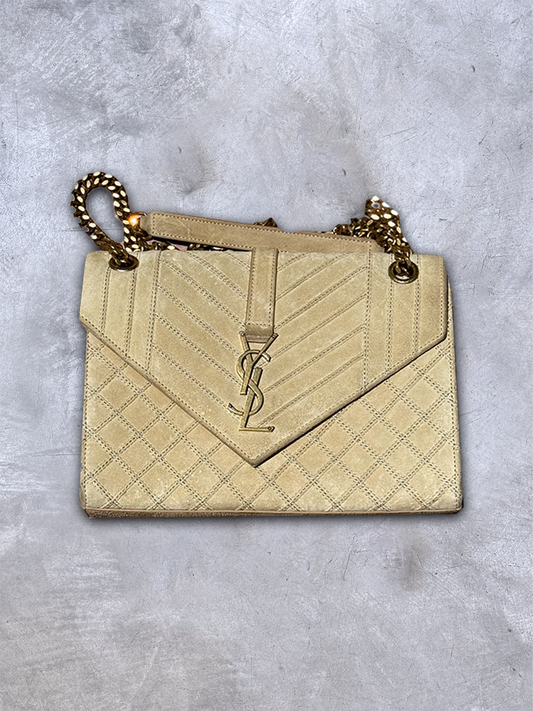 YSL - Beige Envelope Shoulder Bag (M)